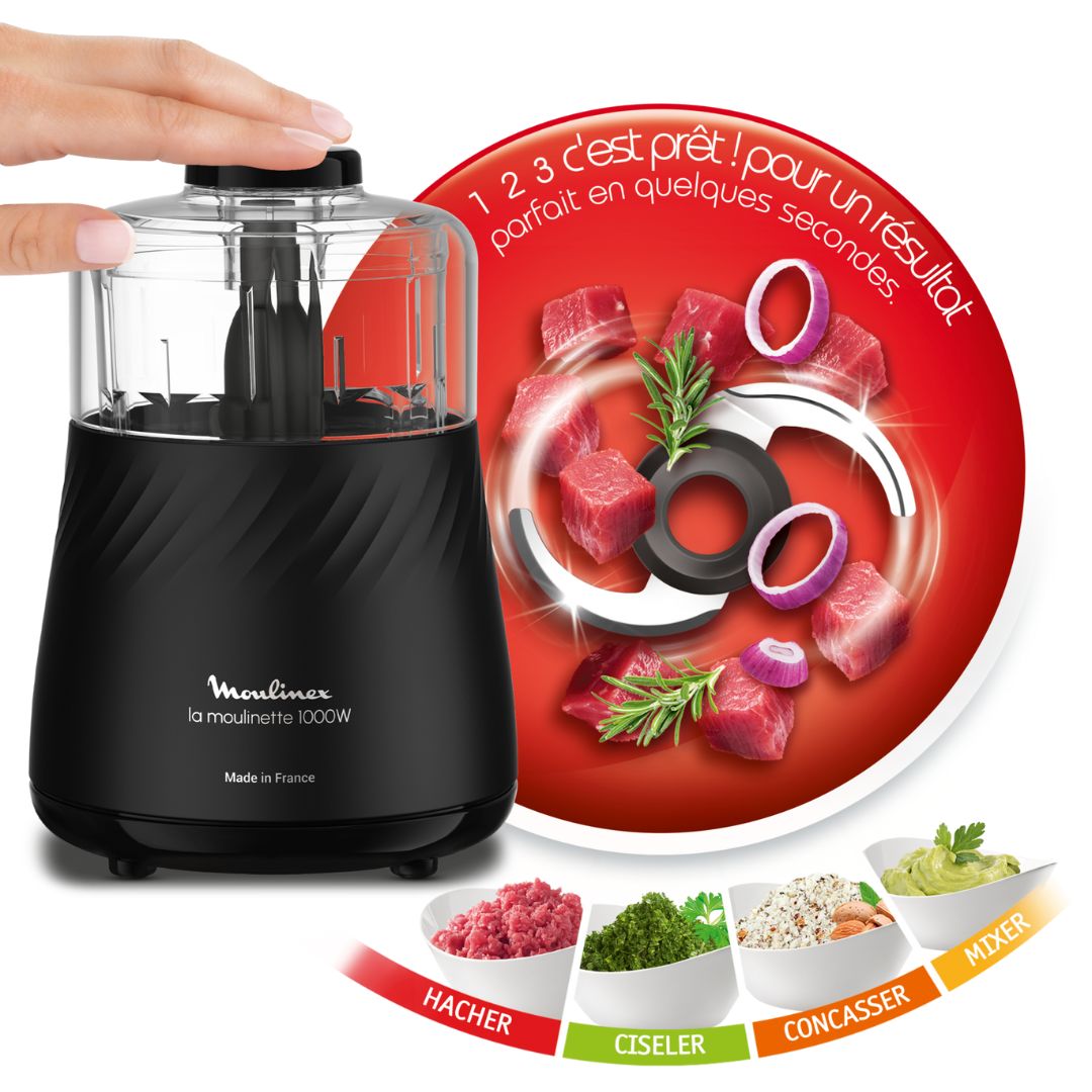 MOULINETTE RAMADAN  AVEC BOL GRATUIT - 1000 W NOIR -  DPA7R8M2