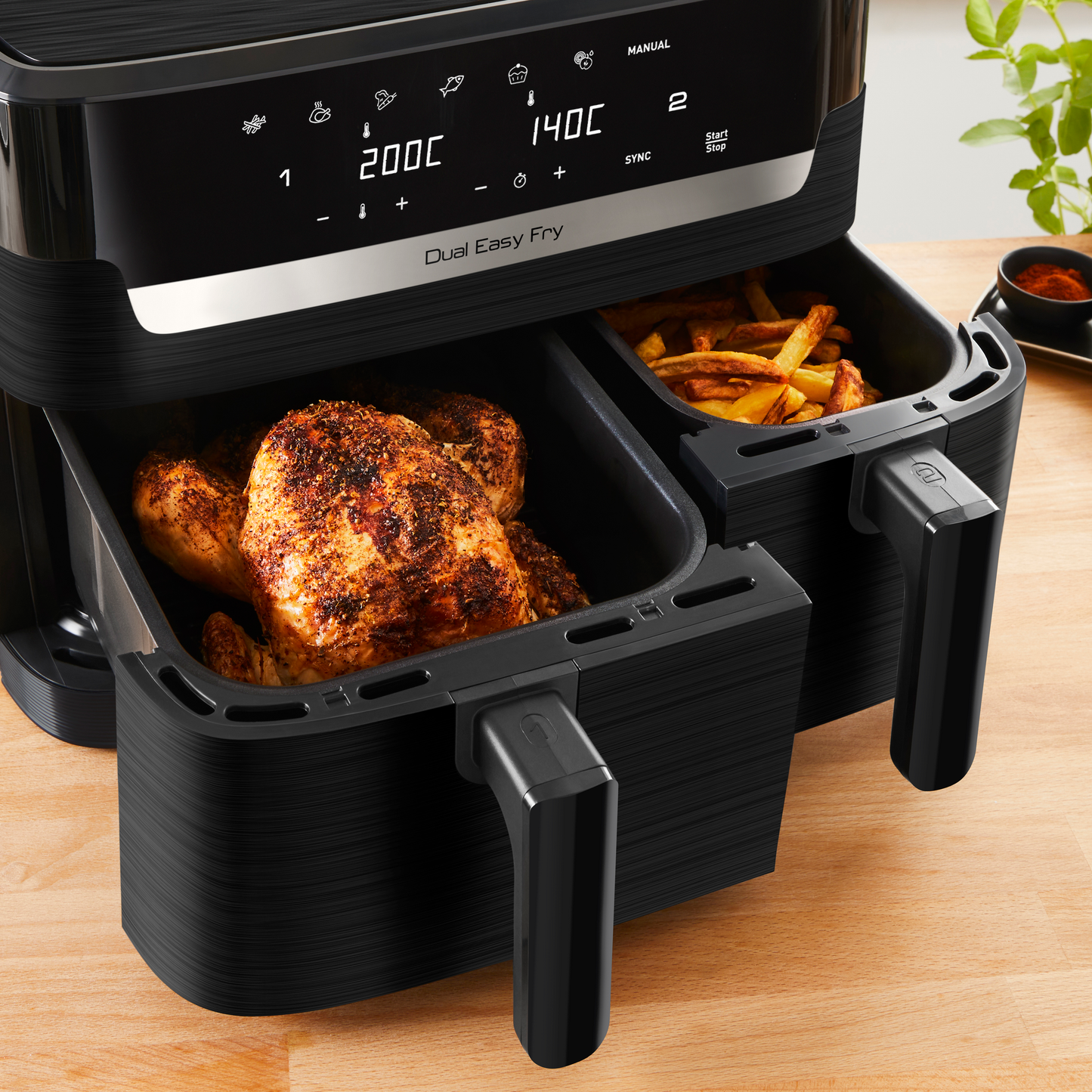 Friteuse et Gril à Air Tefal Dual Easy Fry - 8.3L - Noir - EY901N10