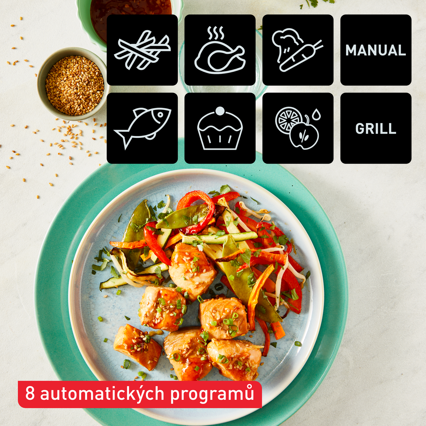 Friteuse et Gril à Air Tefal Dual Easy Fry - 8.3L - Noir - EY901N10