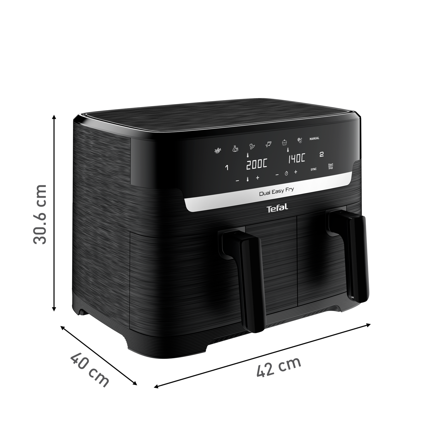 Friteuse et Gril à Air Tefal Dual Easy Fry - 8.3L - Noir - EY901N10